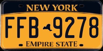 NY license plate FFB9278