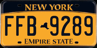 NY license plate FFB9289