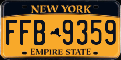NY license plate FFB9359