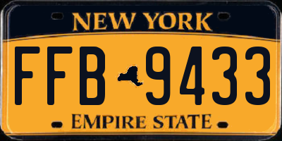 NY license plate FFB9433