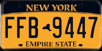 NY license plate FFB9447