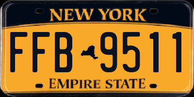 NY license plate FFB9511