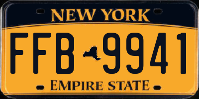 NY license plate FFB9941