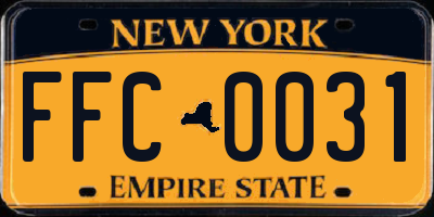 NY license plate FFC0031