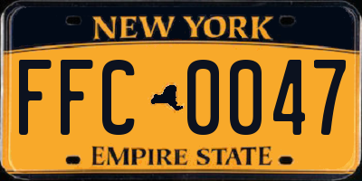 NY license plate FFC0047