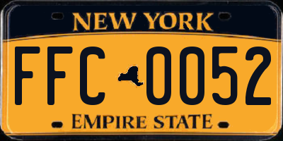 NY license plate FFC0052