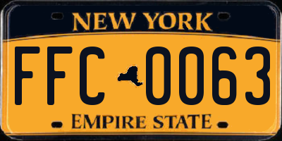 NY license plate FFC0063