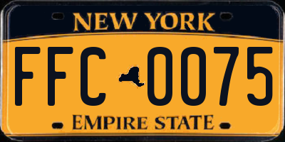 NY license plate FFC0075