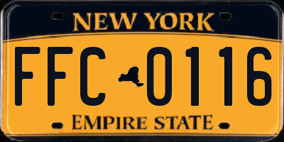 NY license plate FFC0116