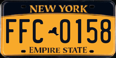NY license plate FFC0158