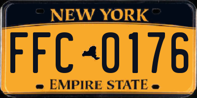 NY license plate FFC0176