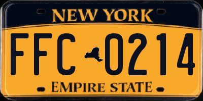 NY license plate FFC0214
