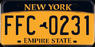 NY license plate FFC0231