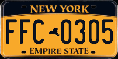 NY license plate FFC0305