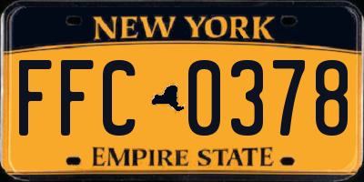 NY license plate FFC0378