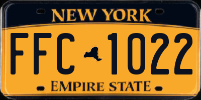 NY license plate FFC1022