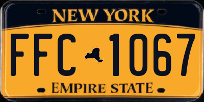 NY license plate FFC1067