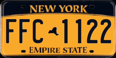 NY license plate FFC1122