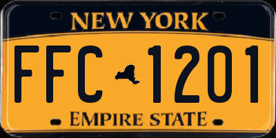NY license plate FFC1201