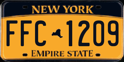 NY license plate FFC1209