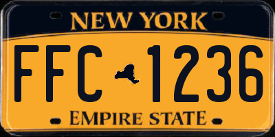 NY license plate FFC1236