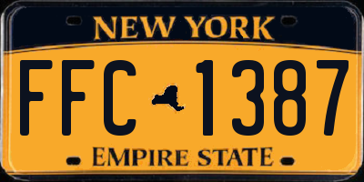 NY license plate FFC1387