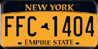 NY license plate FFC1404