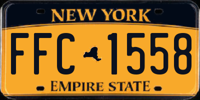 NY license plate FFC1558