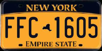NY license plate FFC1605