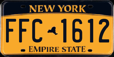 NY license plate FFC1612