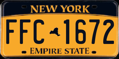 NY license plate FFC1672