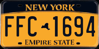 NY license plate FFC1694