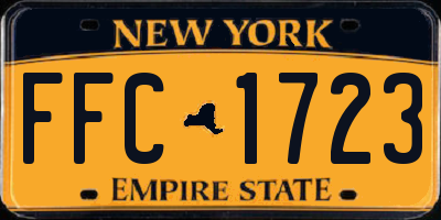 NY license plate FFC1723