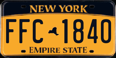 NY license plate FFC1840