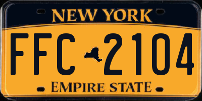 NY license plate FFC2104