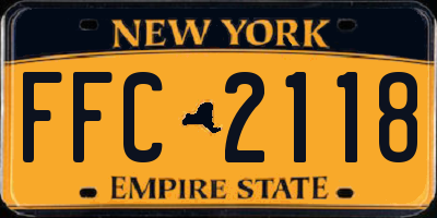 NY license plate FFC2118