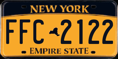 NY license plate FFC2122