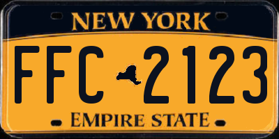 NY license plate FFC2123