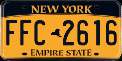 NY license plate FFC2616