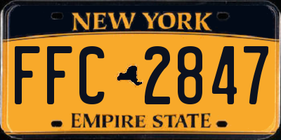 NY license plate FFC2847