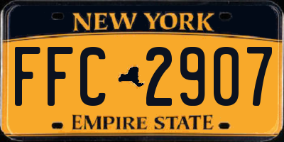 NY license plate FFC2907