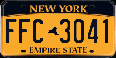 NY license plate FFC3041