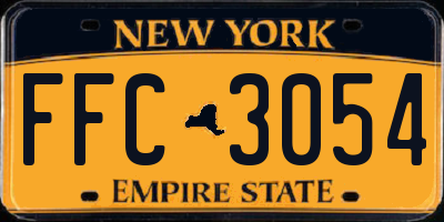 NY license plate FFC3054
