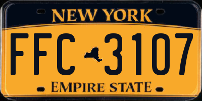 NY license plate FFC3107