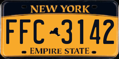 NY license plate FFC3142