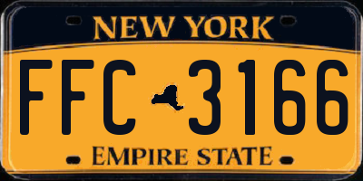 NY license plate FFC3166