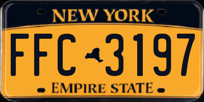 NY license plate FFC3197