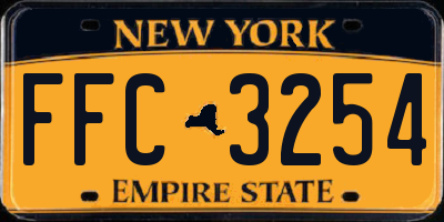 NY license plate FFC3254