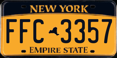 NY license plate FFC3357