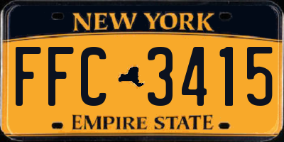NY license plate FFC3415